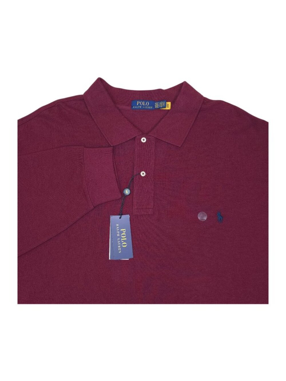 Polo Ralph Lauren Mens 4LT Polo Shirt Red Long Sleeve Classic Fit 100% Cotton